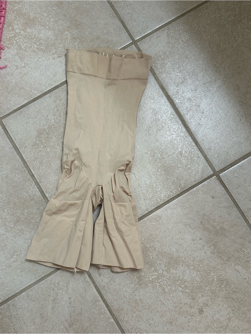 SKIMS Beige High-Waist Shaping Wide-Leg Shorts